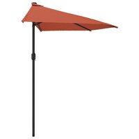 Balkonparasol half met aluminium paal 270x144x222 cm terracotta 4