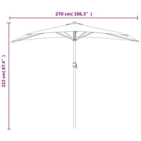 Balkonparasol half met aluminium paal 270x144x222 cm terracotta 9