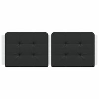 Hoofdbordkussen 140 cm kunstleer zwart en wit 4