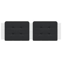 Hoofdbordkussen 160 cm kunstleer zwart en wit 4