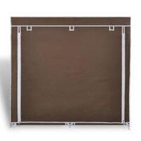 Schoenenkast met hoes 115x28x110 stof bruin 3
