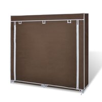 Schoenenkast met hoes 115x28x110 stof bruin 4