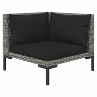 3-delige Loungeset halfrond poly rattan donkergrijs 7
