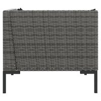 3-delige Loungeset halfrond poly rattan donkergrijs 8