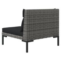 3-delige Loungeset halfrond poly rattan donkergrijs 9