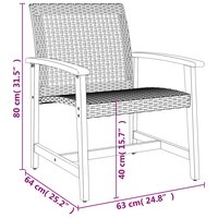 Tuinstoelen 2 st poly rattan en acaciahout grijs 9