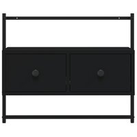 Tv-meubel wandgemonteerd 60,5x30x51 cm bewerkt hout zwart 6
