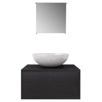 Badkamermeubelset met wasbak zwart 3-delig 3