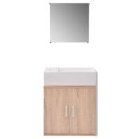 Badkamermeubelset met wasbak beige 3-dlg 3