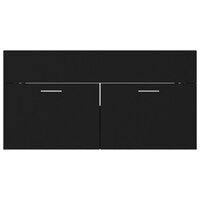 Wastafelkast 90x38,5x46 cm bewerkt hout zwart 5