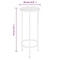 3-delige Plantenstandaardset vintage stijl metaal antiekwit 8