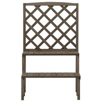 Plantenrek met latwerk 70x42x115 cm massief vurenhout grijs 2