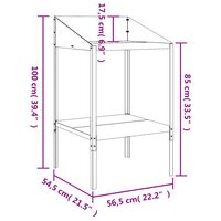 Plantenstandaard 56,5x54,5x100 cm verzinkt staal antracietkleur 7
