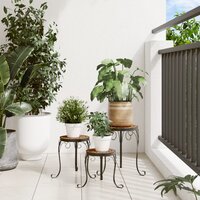 Plantenstandaards 3 st keramiek terracottakleurig 3