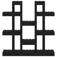 Plantenstandaard 104,5x25x109,5 cm massief grenenhout zwart 5