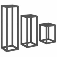 3-delige Plantenstandaardset massief grenenhout grijs 5