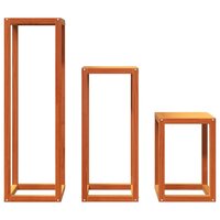 Plantenstandaards 3 st massief grenenhout wasbruin 5