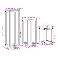 Plantenstandaards 3 st massief grenenhout wasbruin 10