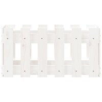 Plantenbak met hekontwerp 60x30x30 cm massief grenenhout wit 5