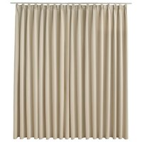 Gordijn verduisterend met haken 290x245 cm beige 2