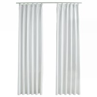 Gordijnen verduisterend met haken 2 st 140x175 cm gebroken wit 2