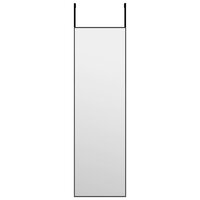 Deurspiegel 30x100 cm glas en aluminium zwart 2