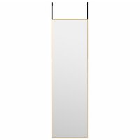 Deurspiegel 30x100 cm glas en aluminium goudkleurig 2