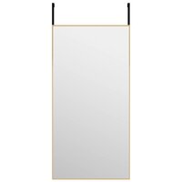 Deurspiegel 40x80 cm glas en aluminium goudkleurig 2