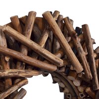 Wandspiegel rond 40 cm teakhout 5