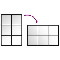 Wandspiegel 60x40 cm metaal zwart 5