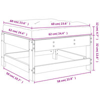 Tuinvoetenbank met kussen massief grenenhout 9