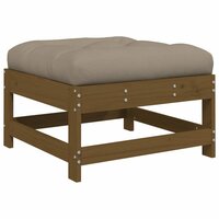 Tuinvoetenbank met kussen massief grenenhout honingbruin 2