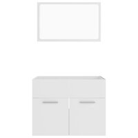 2-delige Badkamermeubelset bewerkt hout wit 5