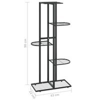 Bloemenstandaard met 5 lagen 43x22x98 cm metaal zwart 7