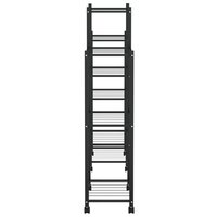 Bloemenstandaard met wielen 83x25x103,5 cm ijzer zwart 4