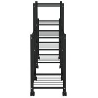 Bloemenstandaard met wielen 83x25x63,5 cm ijzer zwart 4