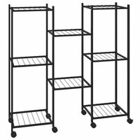 Bloemenstandaard met wielen 83x25x83,5 cm ijzer zwart 2