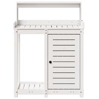 Oppottafel met schappen 82,5x50x109,5 cm massief grenenhout wit 5