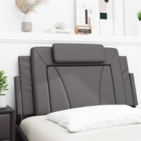 Hoofdbordkussen 100 cm kunstleer grijs 3