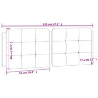 Hoofdbordkussen 120 cm kunstleer wit 9