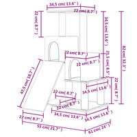 Kattenmeubel met sisal krabpalen 82 cm donkergrijs 7