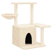 Kattenmeubel met sisal krabpalen 83 cm cr&egrave;mekleurig 2
