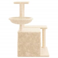 Kattenmeubel met sisal krabpalen 83 cm cr&egrave;mekleurig 5