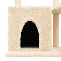 Kattenmeubel met sisal krabpalen 83 cm cr&egrave;mekleurig 7