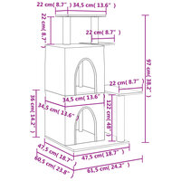 Kattenmeubel met sisal krabpalen 97 cm donkergrijs 8