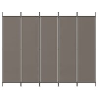 Kamerscherm met 5 panelen 300x200 cm stof antracietkleurig 3