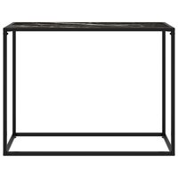 Wandtafel 100x35x75 cm gehard glas zwart 2