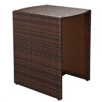 3-delige Bistroset met kussens poly rattan bruin 5