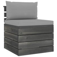2-delige Loungeset met kussens pallet massief grenenhout 2