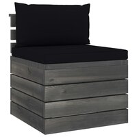 2-delige Loungeset met kussens pallet massief grenenhout 3
